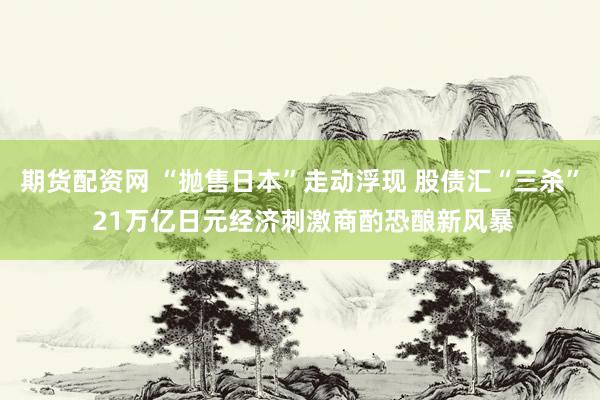 期货配资网 “抛售日本”走动浮现 股债汇“三杀” 21万亿日元经济刺激商酌恐酿新风暴